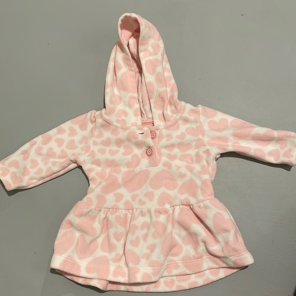 Baby girls fleece heart pullover